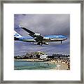 K L M Landing At St. Maarten #2 Framed Print