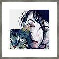 Kate And Her Cat Framed Print