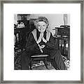 Katharine Hepburn Sitting In Her Apartment Framed Print