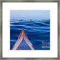 Kayak On Velvet Blue Framed Print