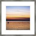 Kayaking Into The Sunset Framed Print