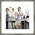 Keeping Fit In The Office Framed Print