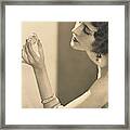 Kendall Lee Holding A Brooch Framed Print