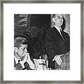 Kennedy Listens To Johnson Framed Print