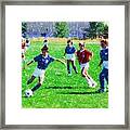 Kids Soccer Game Framed Print