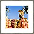 King Kamehameha Statue Draped With Leis Wide Framed Print