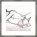Kissing - Nude Couple In Love Framed Print