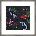 Koi Fishes Original Acrylic Painting Framed Print