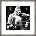 Kurt Cobain Singing And Playing Guitar Framed Print