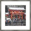 Kyoto Snowfall Framed Print