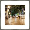 La Rambla At Night  In Barcelona Framed Print