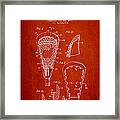 Lacrosse Stick Patent From 1977 -  Red Framed Print