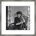 Lady Mendl With Her Poodle Framed Print