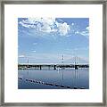 Lake And Cable-stayed Bridge Framed Print