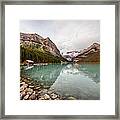 Lake Louise Canoe Rental Framed Print