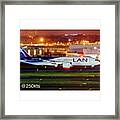 Lan B787-8 Dreamliner Taxiing At Jfk Framed Print