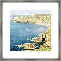 Lands End Coast, Cornwall, Uk Framed Print