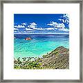 Lanikai Bellows And Waimanalo Beaches Panorama Framed Print