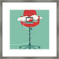 Laptop Cloud Computing On Tall Office Framed Print