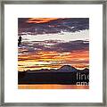 Lassen Peak Lake Sunset Framed Print