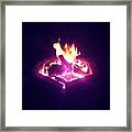 Last #fire Of The #year. Old Man Framed Print