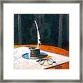 Lawyer - Quill And Spectacles Framed Print