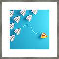 Leadership Concept With Paper Airplanes Framed Print