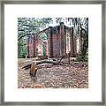 Leaning Tomb - Old Sheldon Church Ruins Framed Print