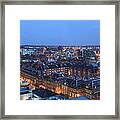 Leeds City Centre Skyline At Night Framed Print