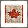 License Plate Art Flag Of Canada Framed Print