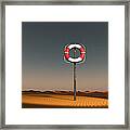 Life Buoy In A Desert Framed Print