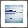 Life Ring Floating On Water Under Framed Print
