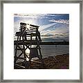 Lifeguard Stand Silhouette Framed Print