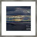 Light Streaming Through Clouds On Foggy Morning Framed Print