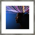 Light Trails Coming From African American's Head Framed Print