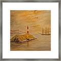 Lighthouse At Cornwall Framed Print