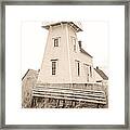 Lighthouse With Lobster Trap Pei Framed Print