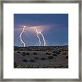 Lightning Dance Over The New Mexico Desert Framed Print