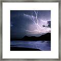 Lightning Over Quartz Mountains - Oklahoma Framed Print