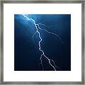 Lightning With Cloudscape Framed Print