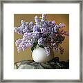 Lilac Flowers In Vase Framed Print