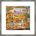 Lions Coming To Life Framed Print