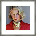Lisa Copper Wearing A Brass Necklace Framed Print
