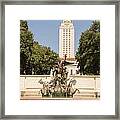Littlefield Fountain And University Of Texas Tower Framed Print