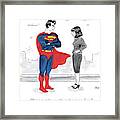 Lois Lane And Superman Talk On The Street. Digibuy Framed Print
