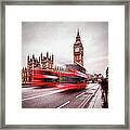 London Big Ben And Traffic On Framed Print