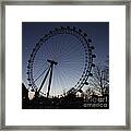 London Eye And New Moon Framed Print