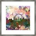 London Skyline Watercolor Framed Print