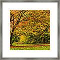 Lonely Autumn Bench Framed Print