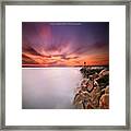 Long Exposure Sunset Shot At A Rock Framed Print